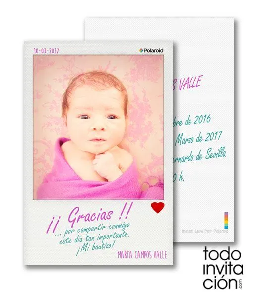 INVITACIÓN "POLAROID BABY" BAUTIZO - invitaciones y detalles ...