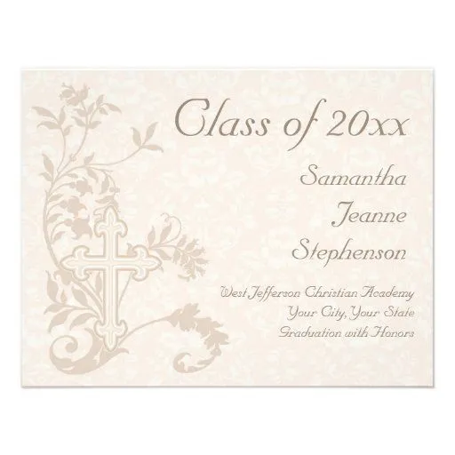 Invitación religiosa cristiana de la graduación, c | Zazzle