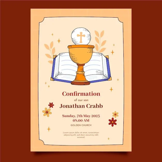 Invitación de santa confirmación dibujada a mano | Vector Gratis Invitación de santa confirmación dibujada a mano | Vector Gratis