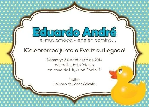 Invitación shower - tema de patito | Invitaciones | Pinterest ...