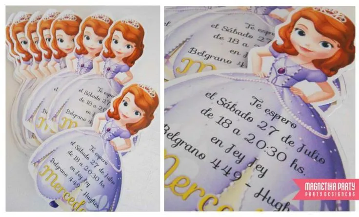 Invitacion silueta Princesita Sofia | Invitaciones MP | Pinterest