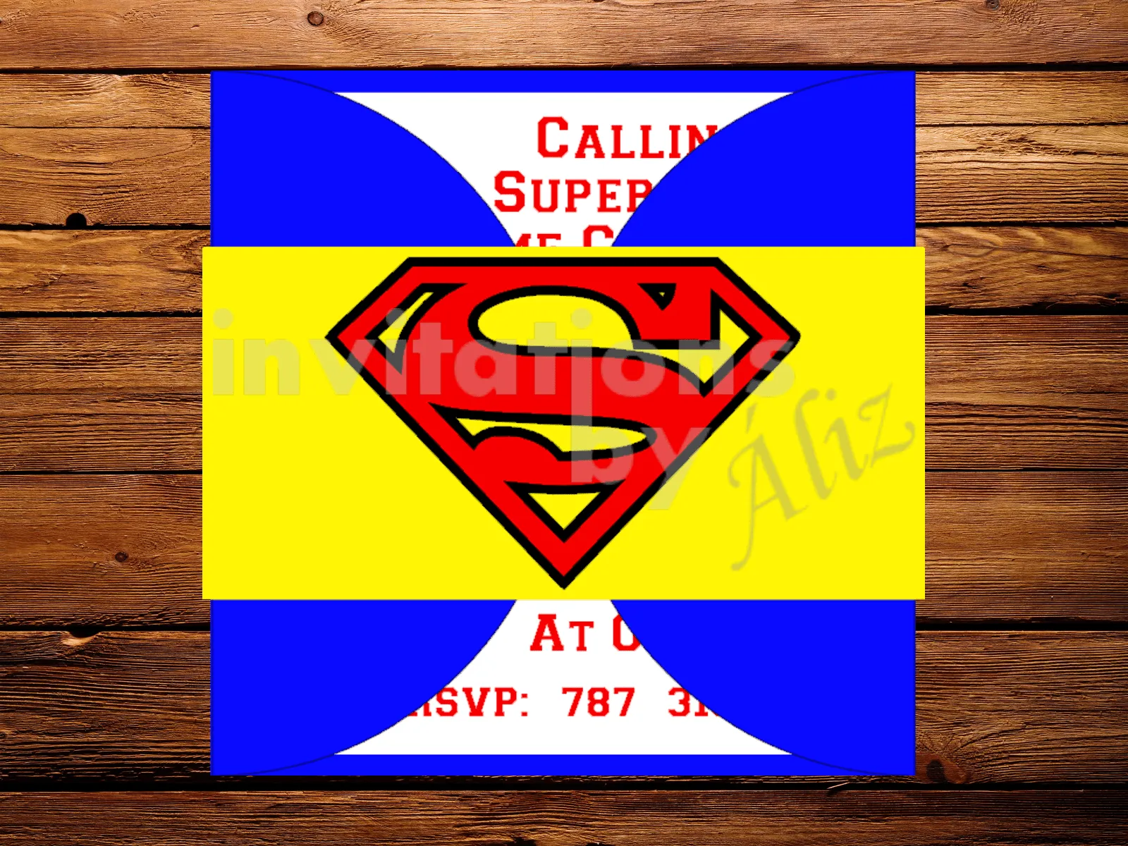 Invitación Superman. Hecha a mano. Personalizada. | Invitations by ... Invitación Superman. Hecha a mano. Personalizada. | Invitations by ...