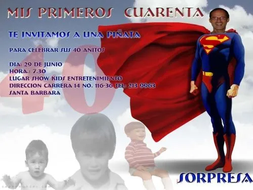 Invitaciónes de cumpleaños de superman - Imagui