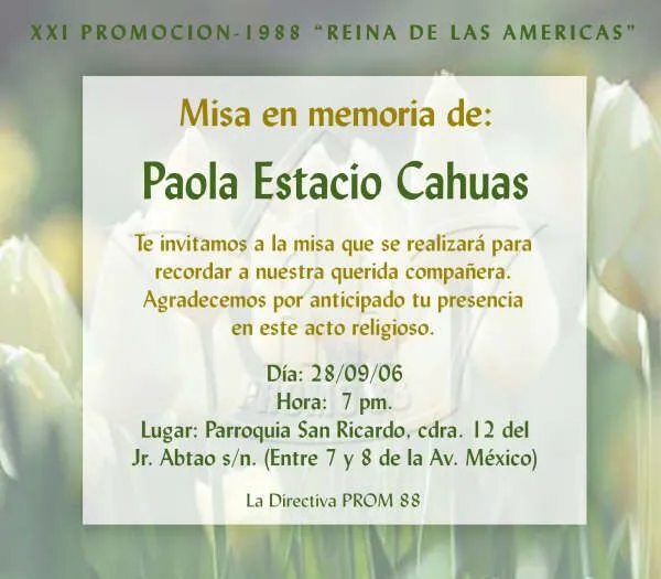 Invitaciónes para novenarios - Imagui