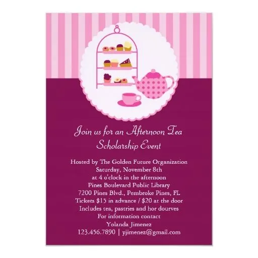 Invitación del té de tarde | Zazzle