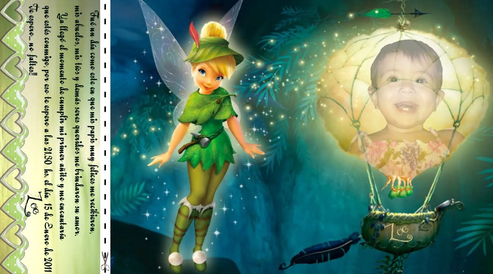 Invitación de tinkerbell - Imagui