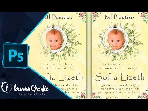 INVITACIÓN PARA BAUTIZO" // Tutorial Photoshop - YouTube INVITACIÓN PARA BAUTIZO" // Tutorial Photoshop - YouTube