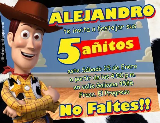 Invitación Woody de Toy Story | All Invitations