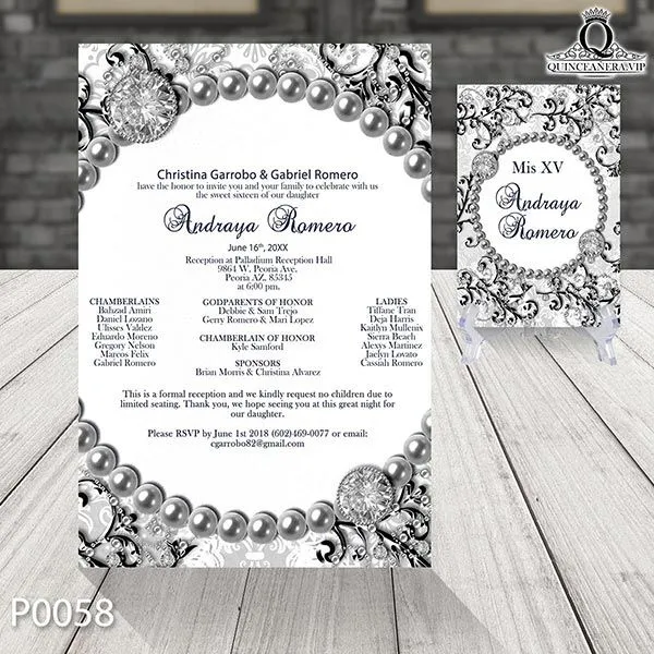 Invitación de XV años de tema Glamuroso 0058 – Quinceañera Vip Invitación de XV años de tema Glamuroso 0058 – Quinceañera Vip