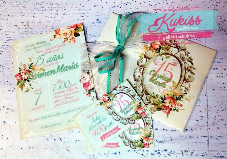 Invitaciones para 15 años estilo vintage | Invitaciones ...