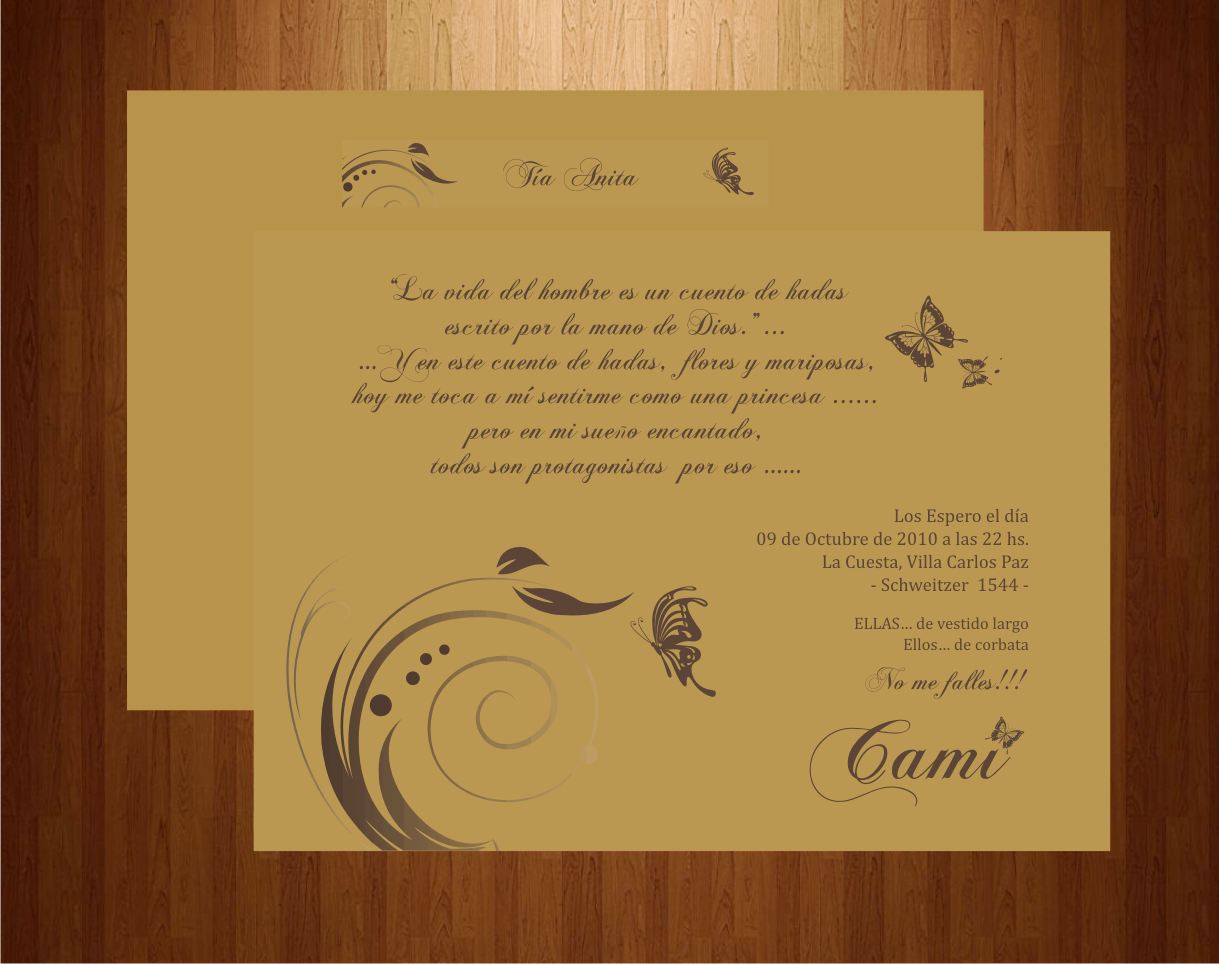 Texto invitación XV años - Imagui