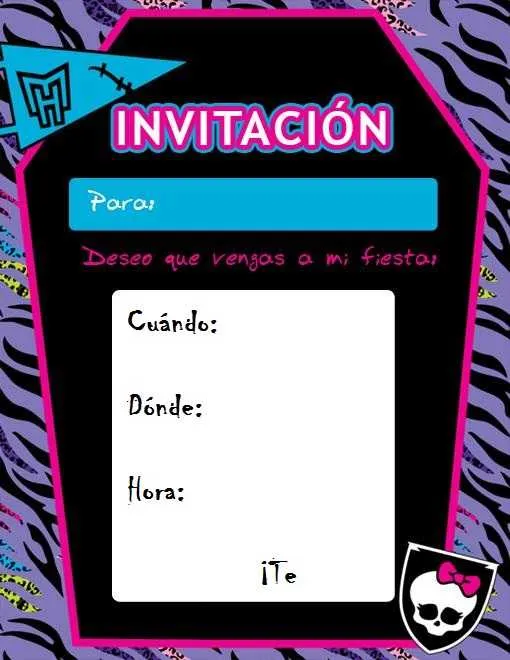 Invitaciónes ataud monster high para imprimir - Imagui