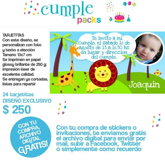 Invitaciónes para baby shower de animalitos de la selva - Imagui