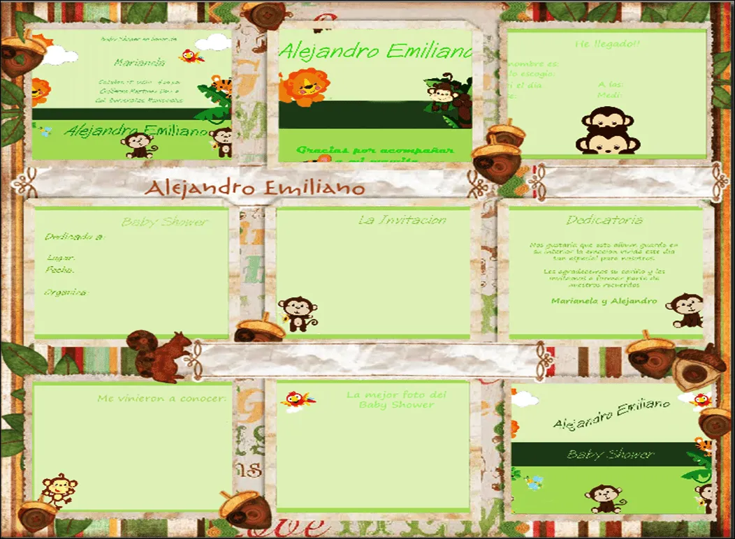 Invitaciones para baby shower de changos - Imagui