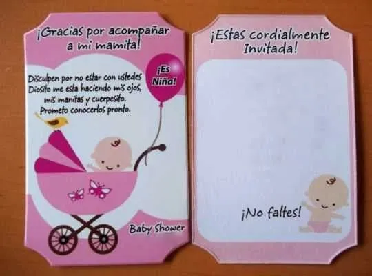 Invitaciones para Baby shower ~ Frases de cumpleaños