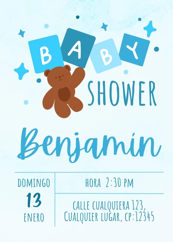 Invitaciones de Baby Shower para imprimir: Ejemplos, Formatos【 2023 】 | Formatos Gratis