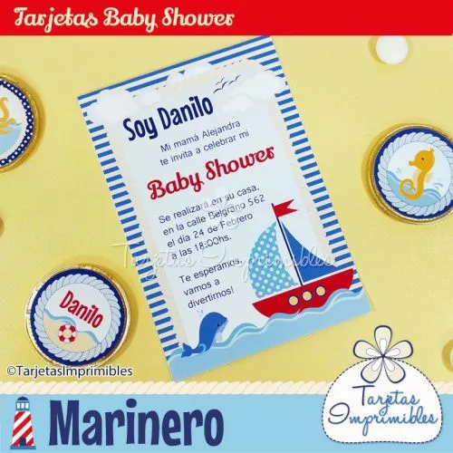 Invitaciones Baby shower marinero nene | ♥Nautico / Marino ...