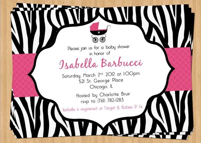 Tarjetas de animal print para baby shower - Imagui