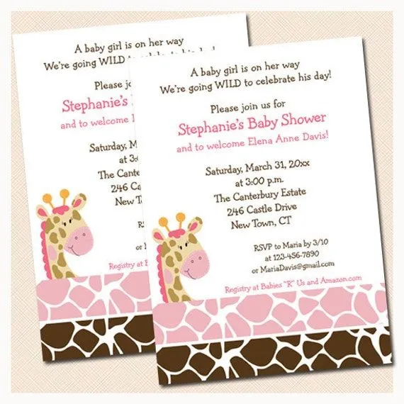 Invitaciones modernas para baby shower niña - Imagui