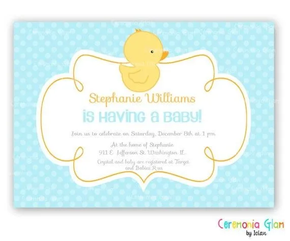 Invitaciónes para baby shower con patitos - Imagui