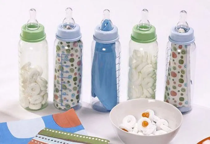 Imagen biberones baby shower - Imagui