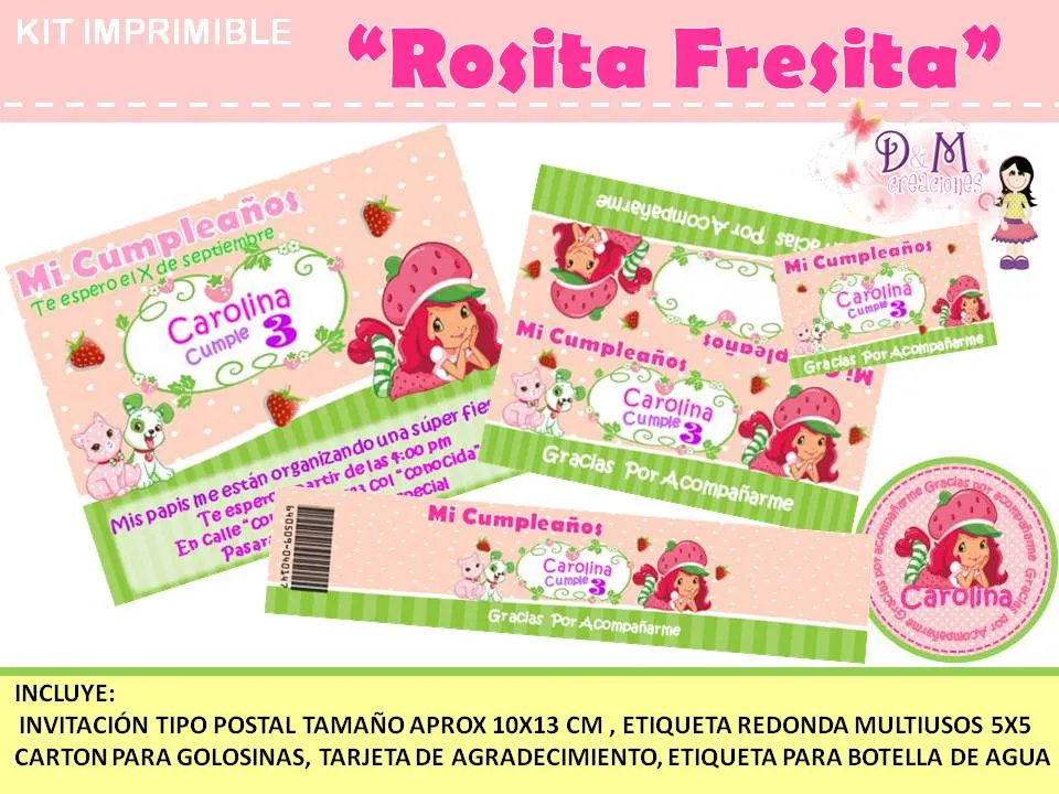 Invitaciónes baby shower rosita fresita - Imagui