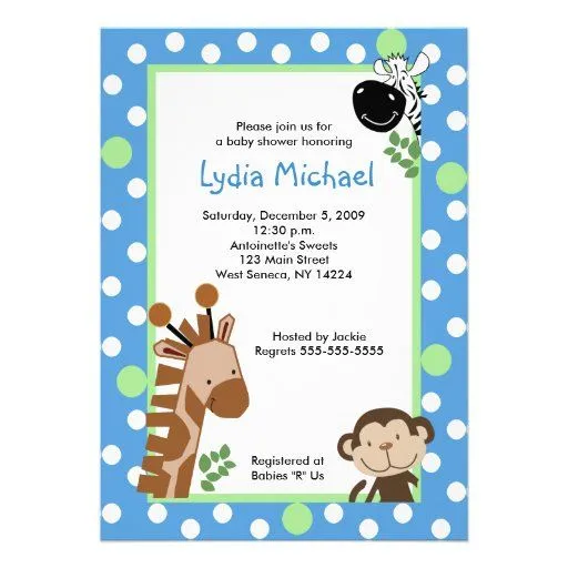 Invitaciones para baby shower safari gratis - Imagui