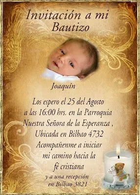 INVITACIONES PARA BAUTIZO