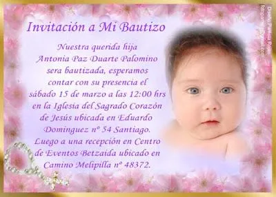 INVITACIONES PARA BAUTIZO