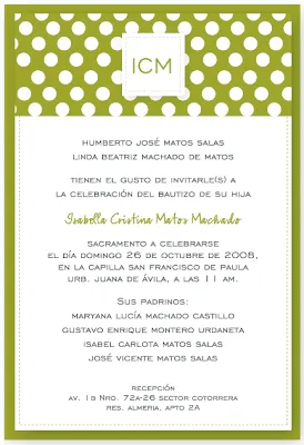moi moi diseño: invitación bautizo