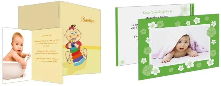 Invitaciones y Recordatorios para Bautizo y Comunión con foto ...