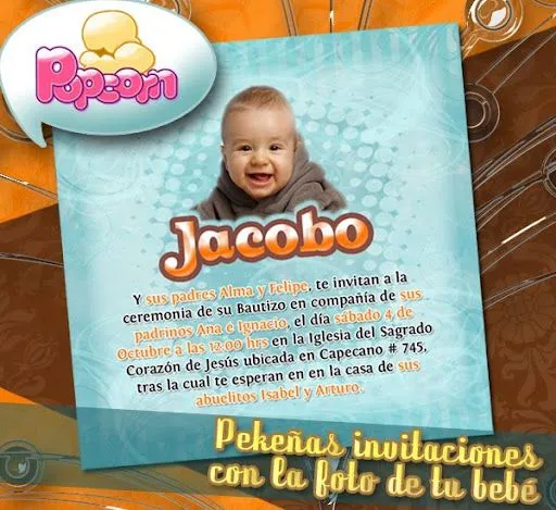 PopCorn: Pequeñas invitaciones para bautizo!!!