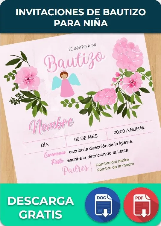 Invitaciones Bautizo Niña » 【PowerPoint, Canva】Ejemplos y Plantillas Invitaciones Bautizo Niña » 【PowerPoint, Canva】Ejemplos y Plantillas
