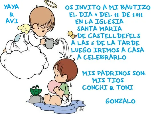 INVITACIONES DE NUESTRO BAUTIZO - Imagui