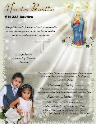 Catalogo de invitaciones para bautizo