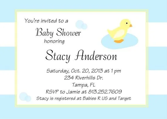 Invitaciónes de baby shower patitos - Imagui
