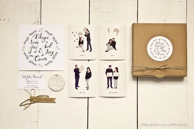 INVITACIONES DE BODA BY MILLEPAPILLONS: Invitación con caja y ...