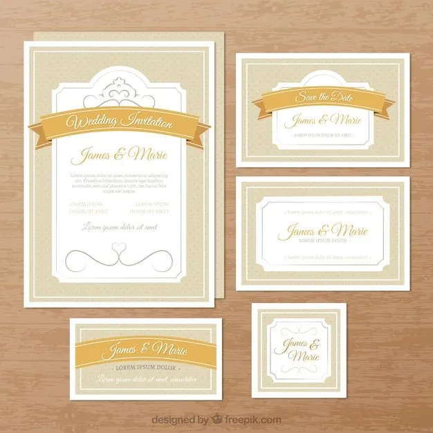 Invitaciones de boda elegantes | Descargar Vectores gratis