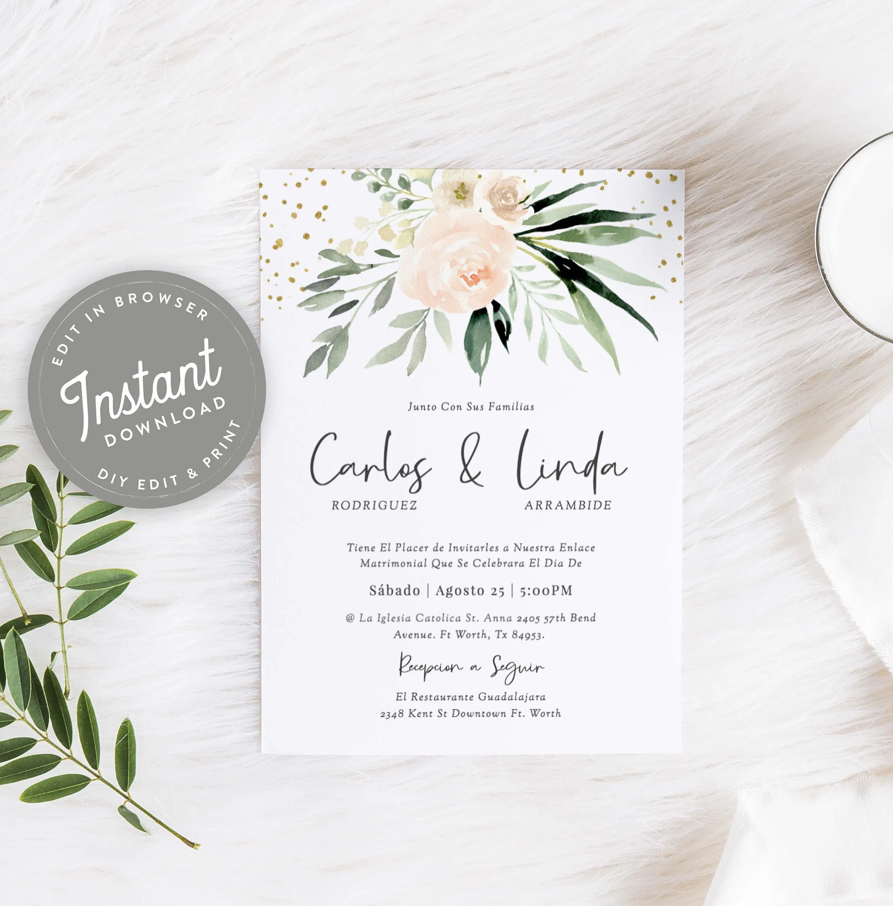 Invitaciones De Boda Español Invitaciones De Boda Plantilla - Etsy México Invitaciones De Boda Español Invitaciones De Boda Plantilla - Etsy México