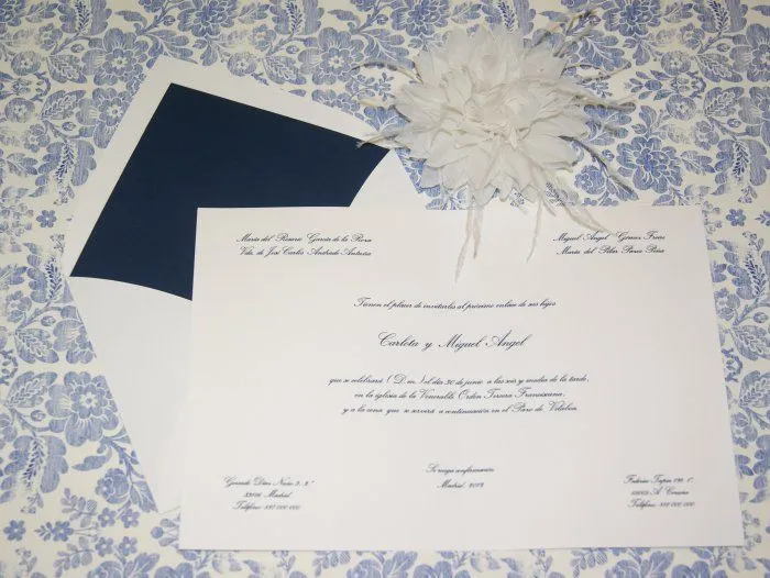 Invitaciones de boda EXCLUSIVAS, elegantes, CLASICAS, con forro Invitaciones de boda EXCLUSIVAS, elegantes, CLASICAS, con forro