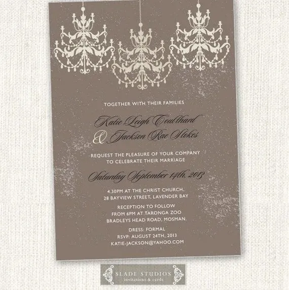 Invitaciones de boda formales de lámpara Vintage por SladeStudios Invitaciones de boda formales de lámpara Vintage por SladeStudios