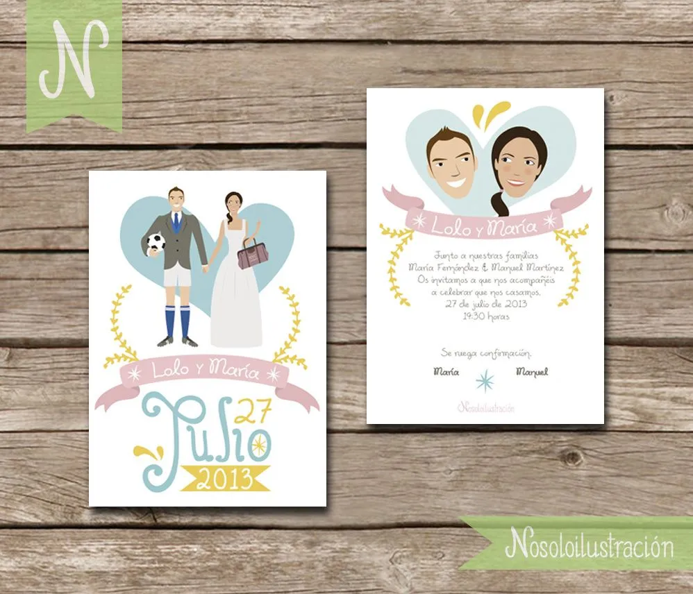 Invitaciones de boda ilustradas |