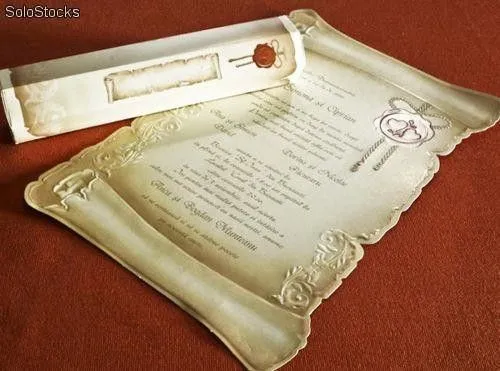 Invitaciones de boda pergamino medieval barata Invitaciones de boda pergamino medieval barata