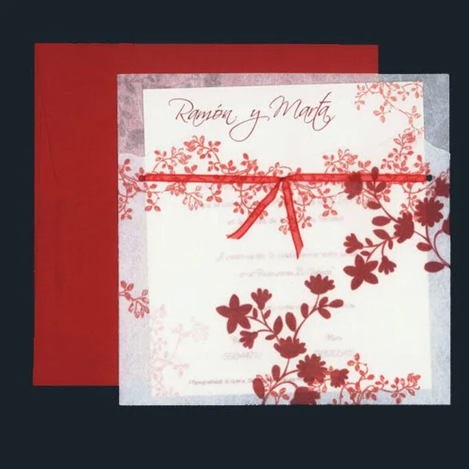 Invitaciones de boda rojas
