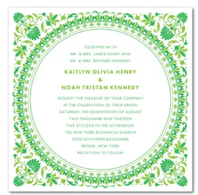 Invitaciones de boda en tono verde esmeralda, el color del año 2013 Invitaciones de boda en tono verde esmeralda, el color del año 2013