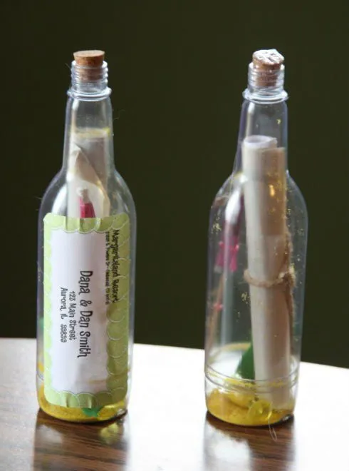 Invitaciones para bodas en botella - Imagui