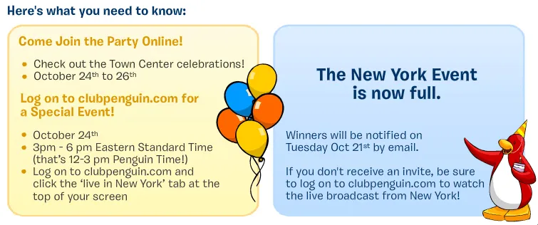 Invitaciones Cerradas al Evento del Aniversario de Club Penguin ... Invitaciones Cerradas al Evento del Aniversario de Club Penguin ...
