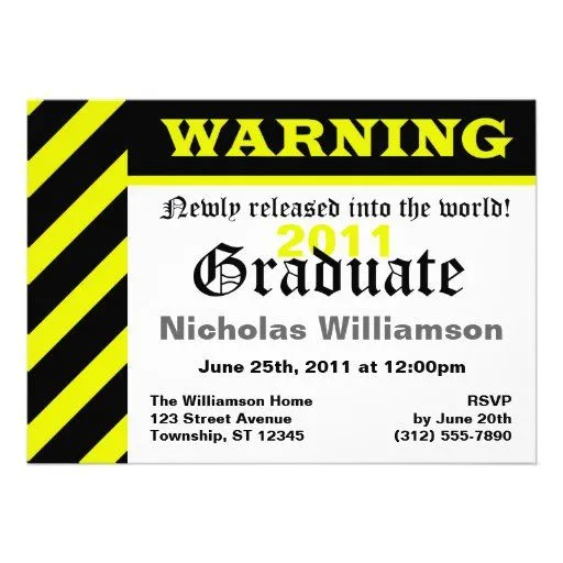 Invitaciones chistosas para graduación - Imagui