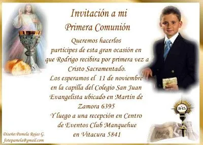 INVITACIONES PRIMERA COMUNION