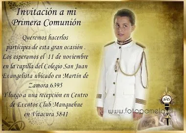 INVITACIONES PRIMERA COMUNION